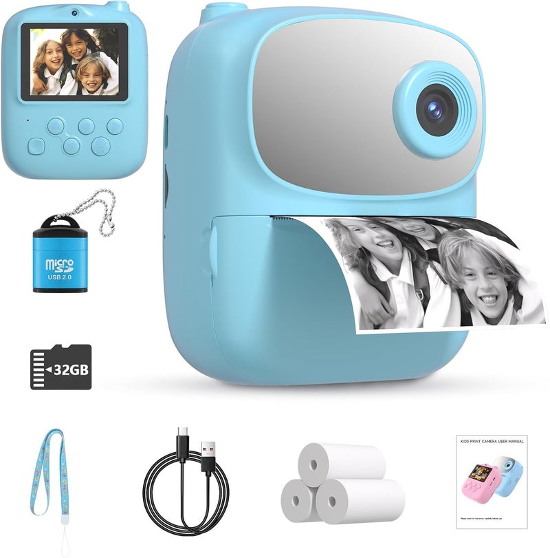 DIGITHINK Kids Instant Print Camera 2025, 32GB Memory, Dual Lens with 2.4-Inch Screen and 1080p HD, Nice Gift for Boys and Girls Ages 4-13, Ideal for Toddlers and Teenagers - Image 1